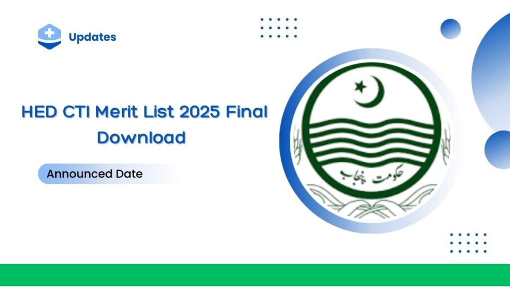 HED CTI Merit List 2025 Final Download @cti-hep.punjab.gov.pk
