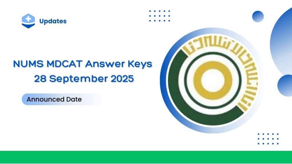 NUMS MDCAT Answer Keys 28 September 2025